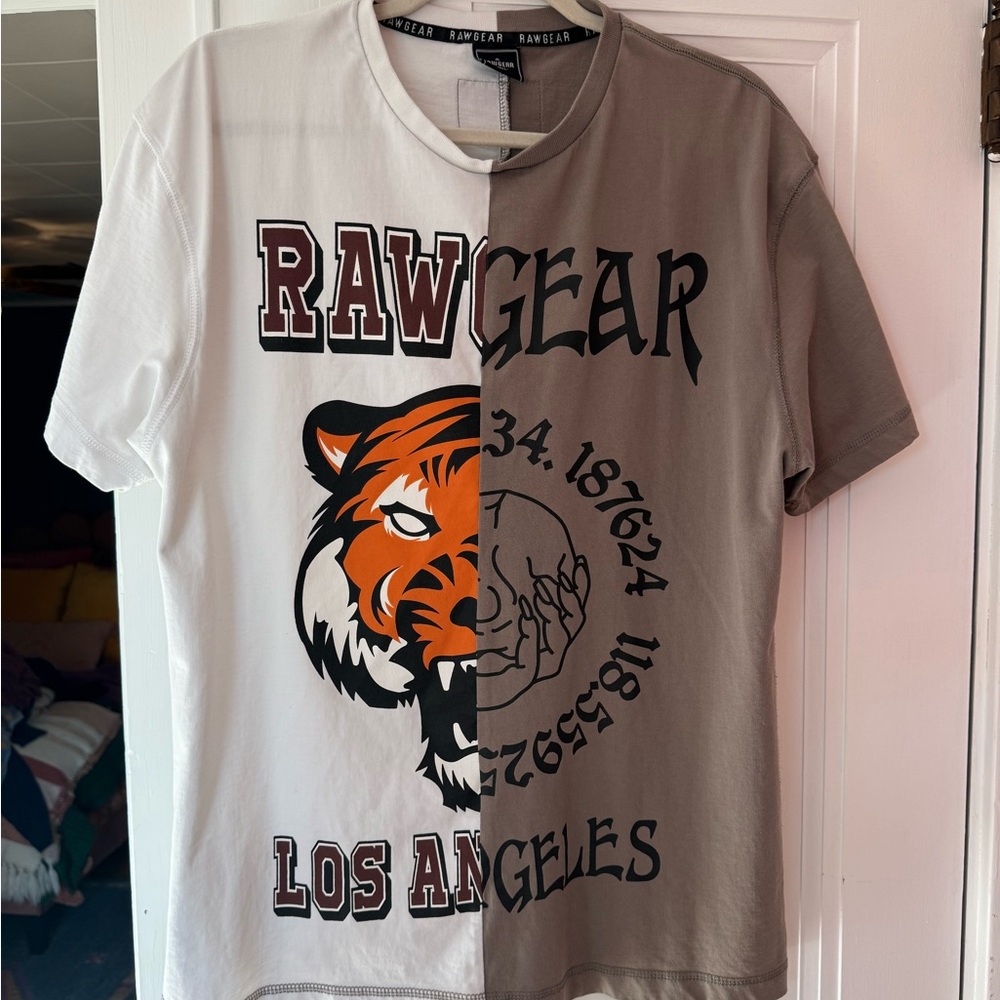 Rawgear Men's Two-Tone Graphic Tee - White and Gray